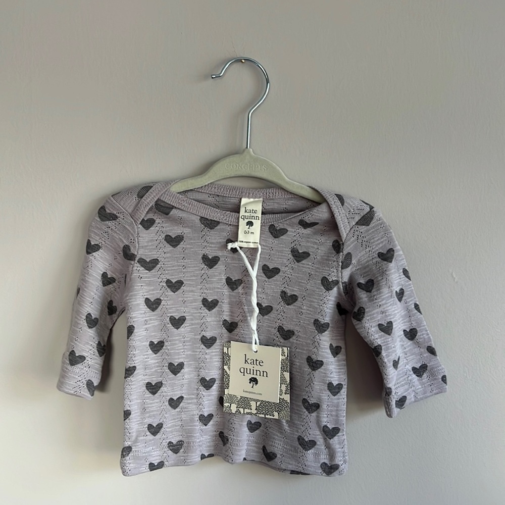 Kate Quinn Organic Cotton long sleeve heart top